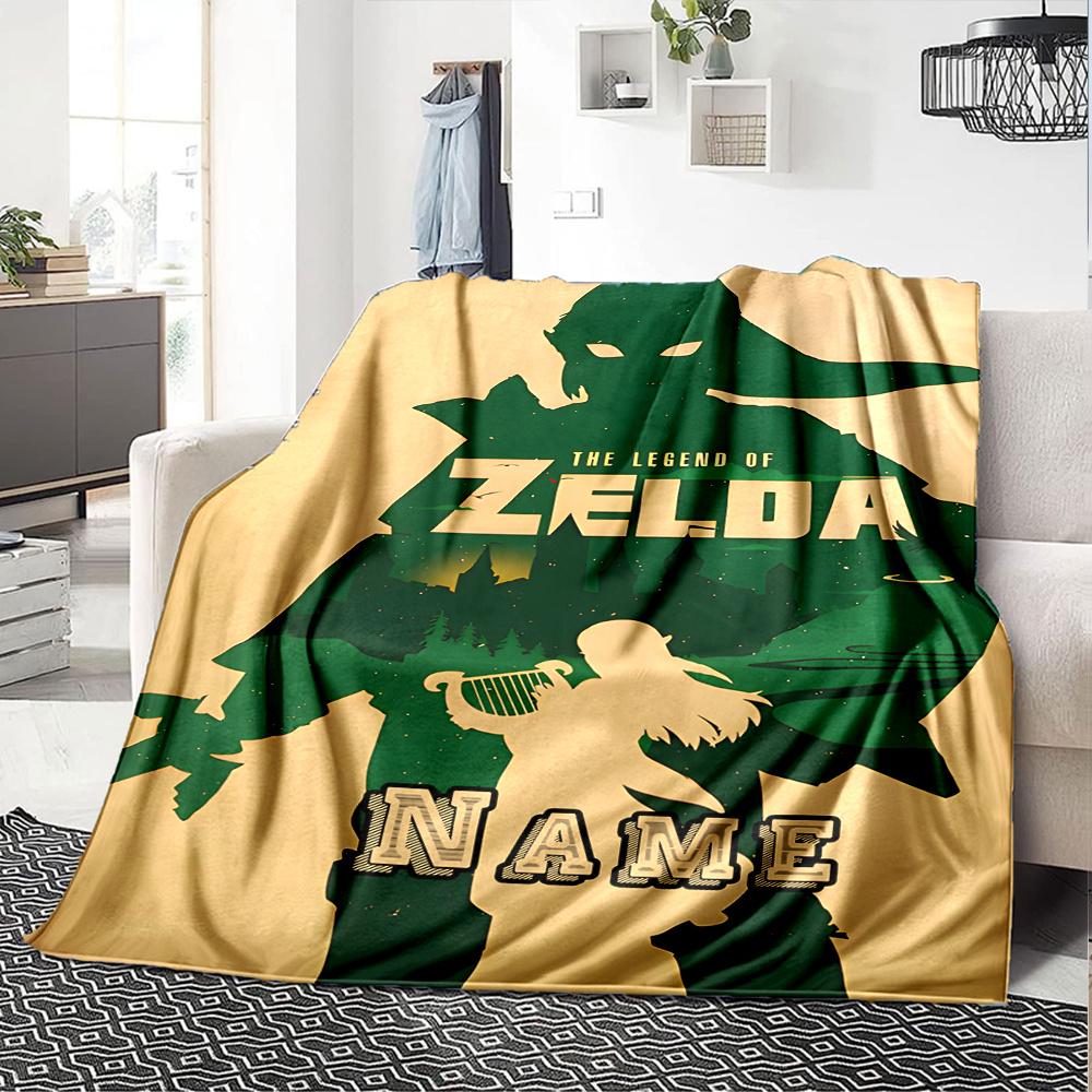 Zelda Adventure In The Shadow Realm Multipurpose Personalized Blanket Personalized Text Ultrasoft Throw For Sofa Couch Office Bed Picnics Four Seasons