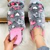 Indoor Non-Slip Fuzzy Slippers, Cute Heart and Star Pattern Slides, Plush Shoes | Plush Fabric Slides for Home Use, Casual Slip-Ons with Fleece Lining