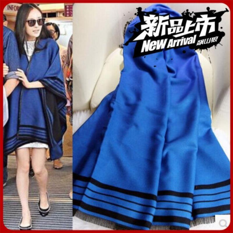 Осенне-зимняя утолщенная теплая накидка, универсальная шаль-шарф из имитации кашемира в клетку жаккардового плетения, женская