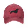 Такса Вейнерская Собака Бейсболка Винтажная Потертая Стиранная Snapback Мужская Женская Летняя Шляпа для Улицы