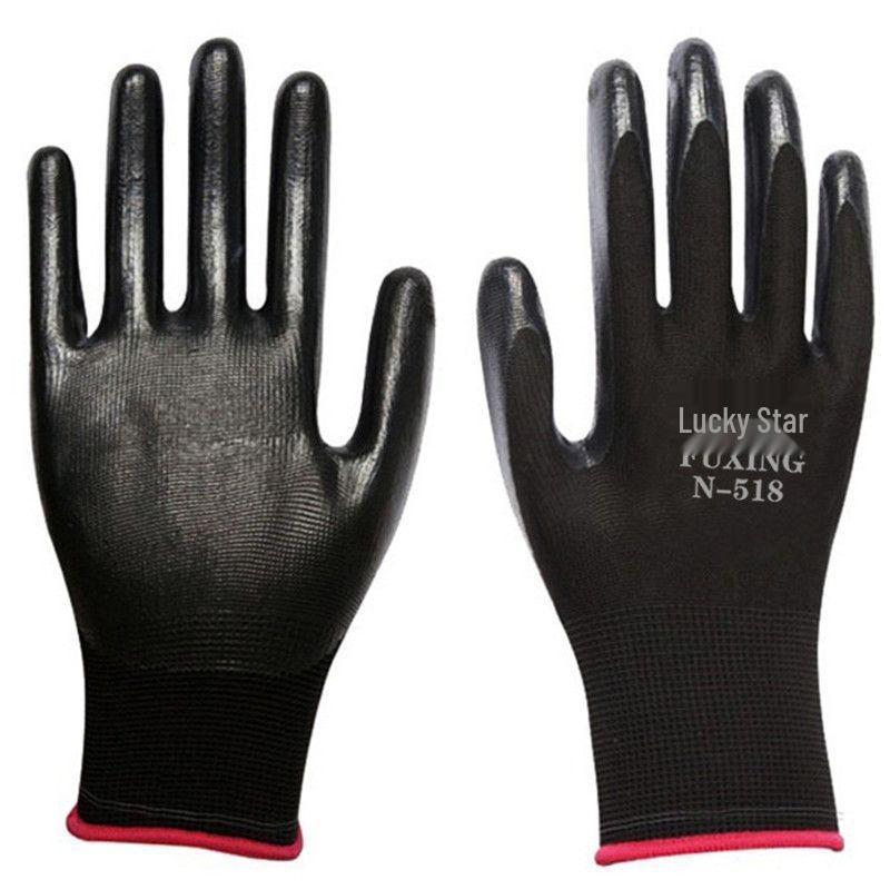 Durable Nitrile Work Gloves: Non-slip, Breathable, Anti-odor, Thickened for Construction