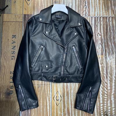 Уличная мотоциклетная куртка из искусственной кожи женская короткая американская кожаная куртка женская новая весна и осень высокого класса