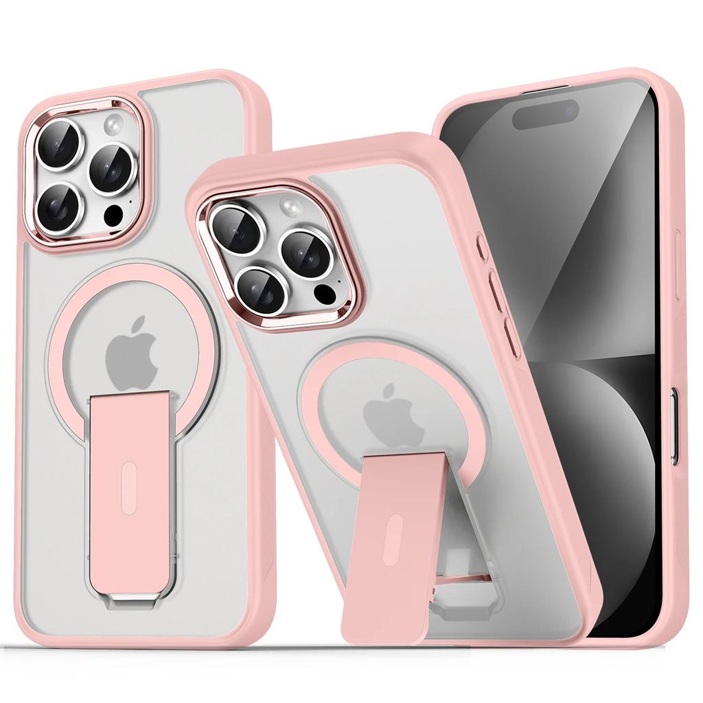 Роскошный складной магнитный чехол-подставка Magsafe для iPhone 16 15 14 Plus 13 12 11 Pro Max, матовые полупрозрачные задние крышки