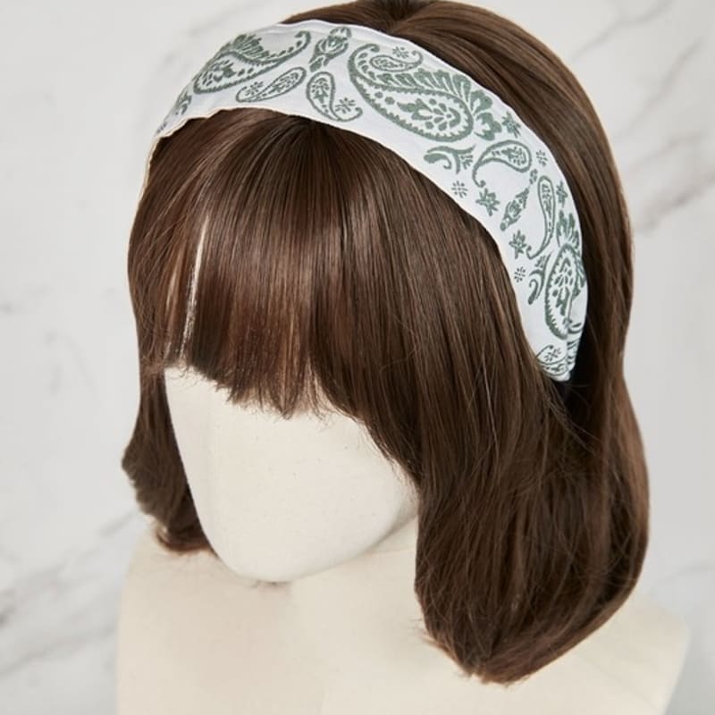 Повязка на голову MAIA с узором пейсли - Однотонный хаки