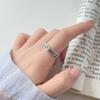 Двухслойное открытое кольцо с текстурой камня: Ручная работа с 3D вогнуто-выпуклым дизайном для уникального и изысканного вида