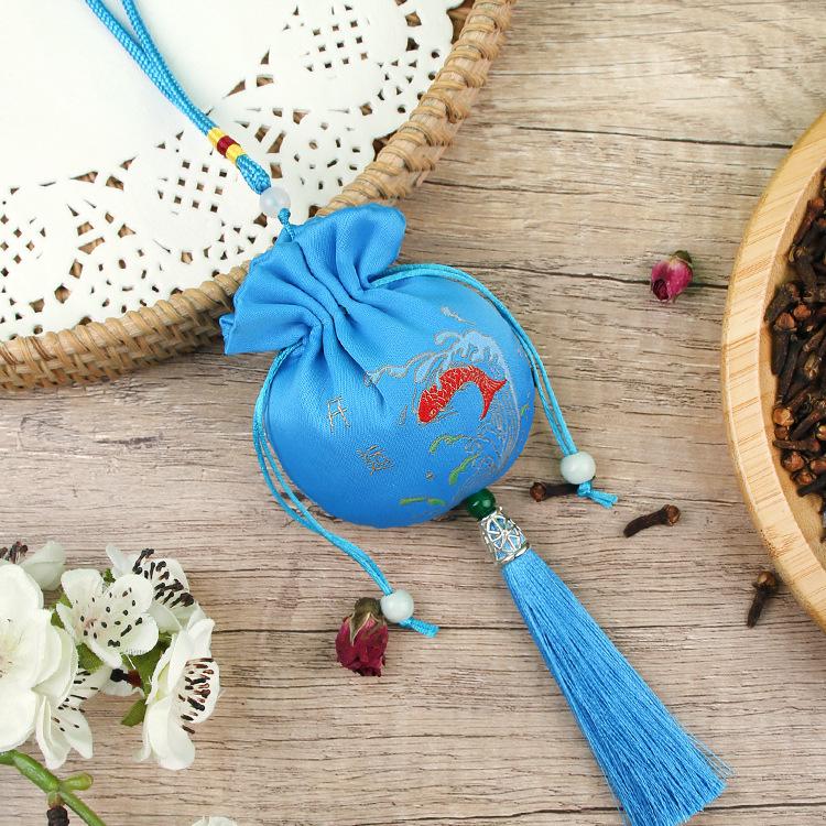 Embroidered Lavender Sachet: Dragon Boat Festival Car Pendant, Mosquito Repellent for Babies and Kids