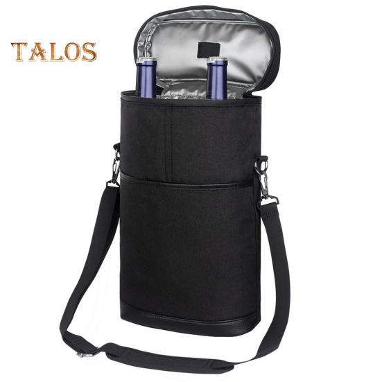 Сумка-тоут для вина на 2 бутылки, герметичная, изолированная, сумка-холодильник для вина, портативная дорожная сумка для вина с ручкой и плечевым ремнем для путешествий, пикника, пляжа