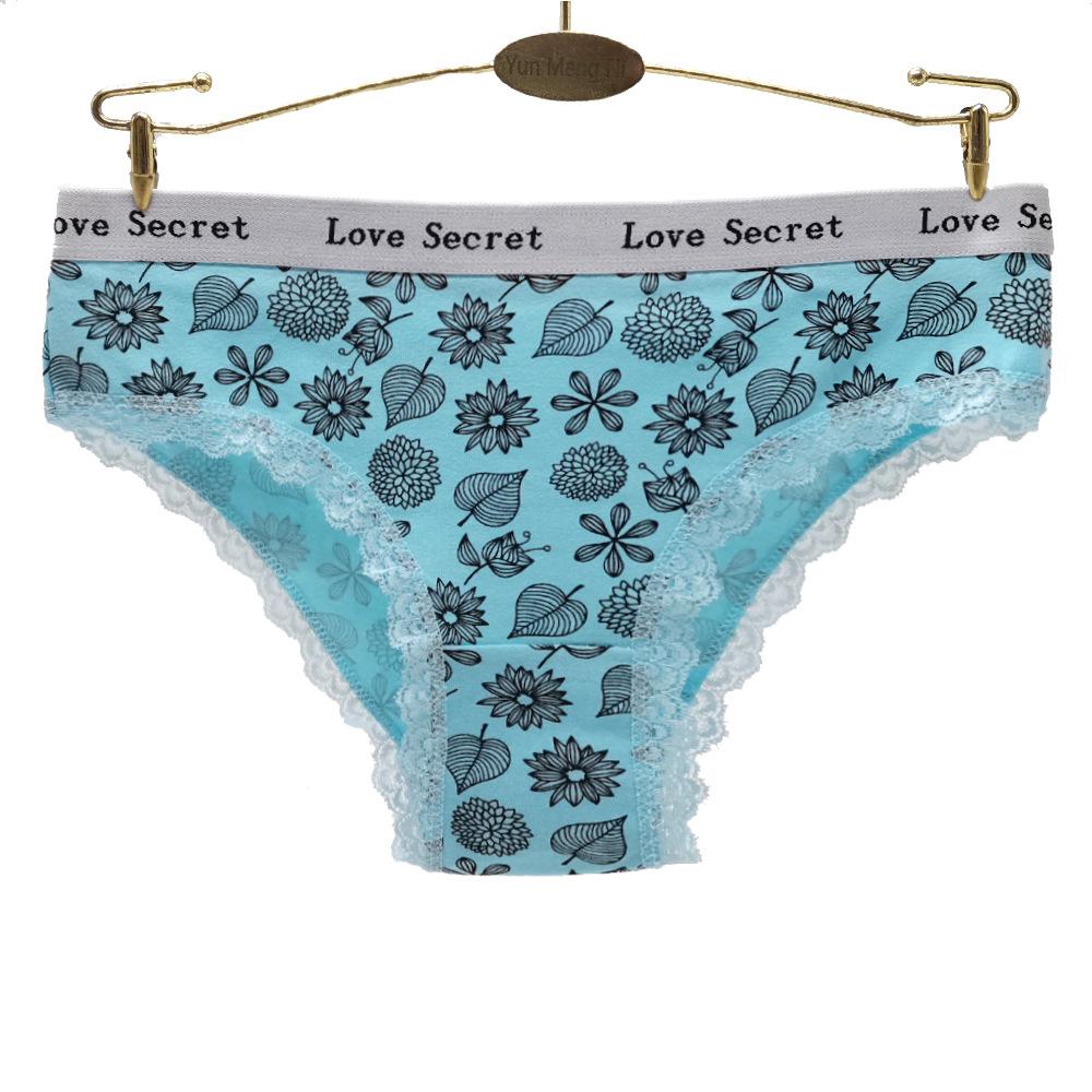 Underwear Women Panties Cotton Cute Floral Print Low Rise Girls Briefs Everyday Lady Knickers for Women 6 PCS/Lot