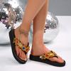 Luxury Colourful Crystal Decoration Flip Flops Women 2025 Summer Black Wedge Heels Slippers Comfortable Light Weight Sandals