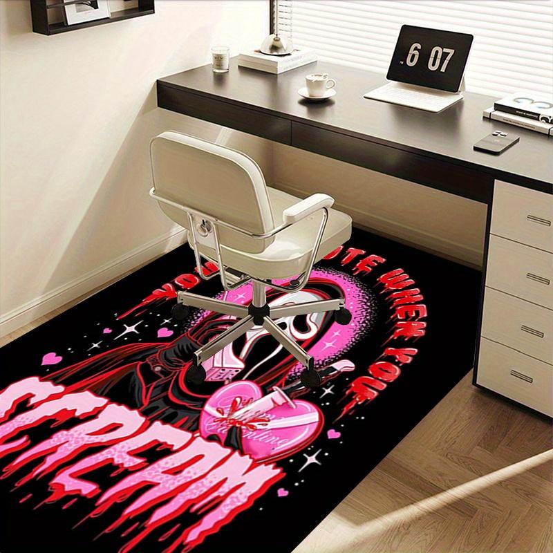 1 шт. Крик, Валютин, Хоррор Офисный ковер Мягкий полиэстер Коврик для входа Моющийся Нескользящий Машинная стирка