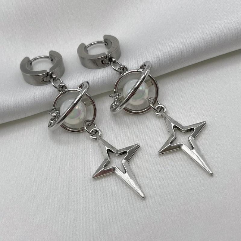 Серьги-подвески Нептун Без никеля Гипоаллергенные Y2K Готика Панк Дерзкий Гранж Украшения Серебристый тон