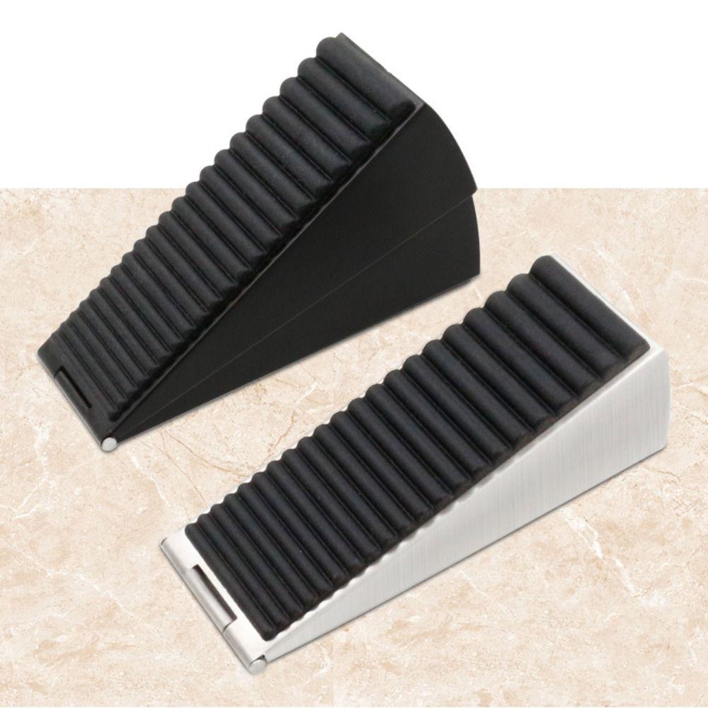 Stainless Steel Door Stop Wedge Non-slip Floor Doorstop Security Spring Door Stopper  Gate Wedge