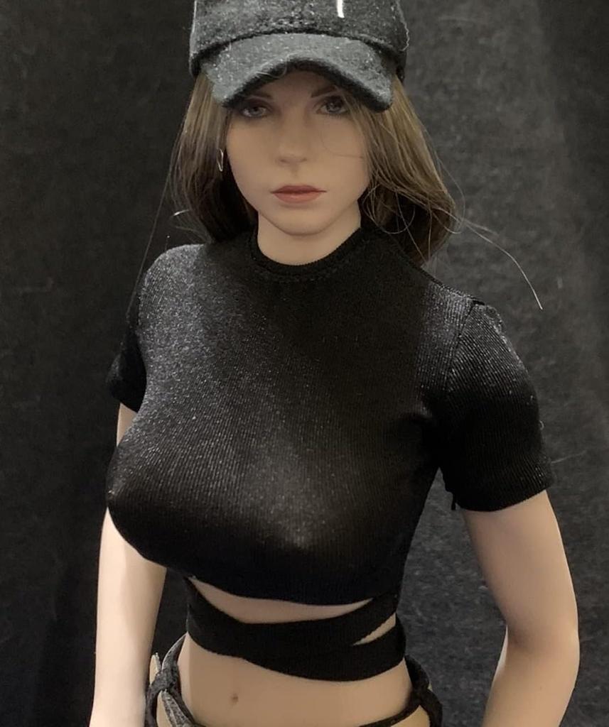 Аксессуары для женской сексуальной куклы с передним ремешком и одеждой, отличной от [TOYBARJAPAN] 1/6 фигурки/Красивая футболка (голова, тело, обувь,