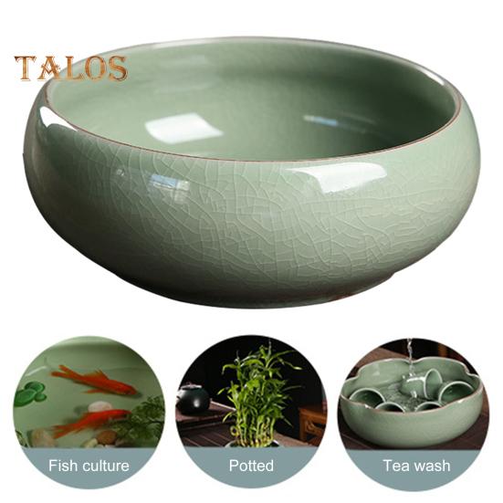 Чаша для лотоса, керамическая ретро-чаша для лотоса, держатель для гидропонных растений, однотонный глазурованный цветочный горшок для водных растений, чаша для нарцисса, лотос