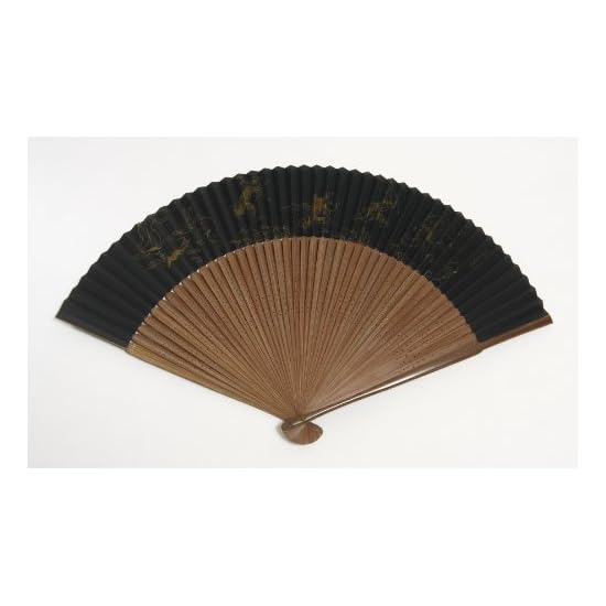 [Hasegawa] Kyoto Folding Fan, Men's, Choju-giga (Scrolls of Frolicking Animals), 45-Rib, Karaki (Dar
