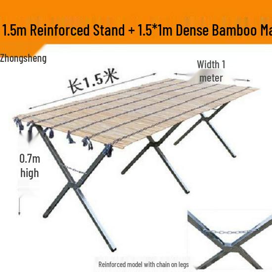 Foldable Night Market Shelf with Thick Bamboo Mat