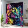 1 шт. яркая шторка для душа с кошками 70,8x 70,8 дюйма яркий дизайн с кошками добавит яркий художественный штрих в декор вашей ванной комнаты