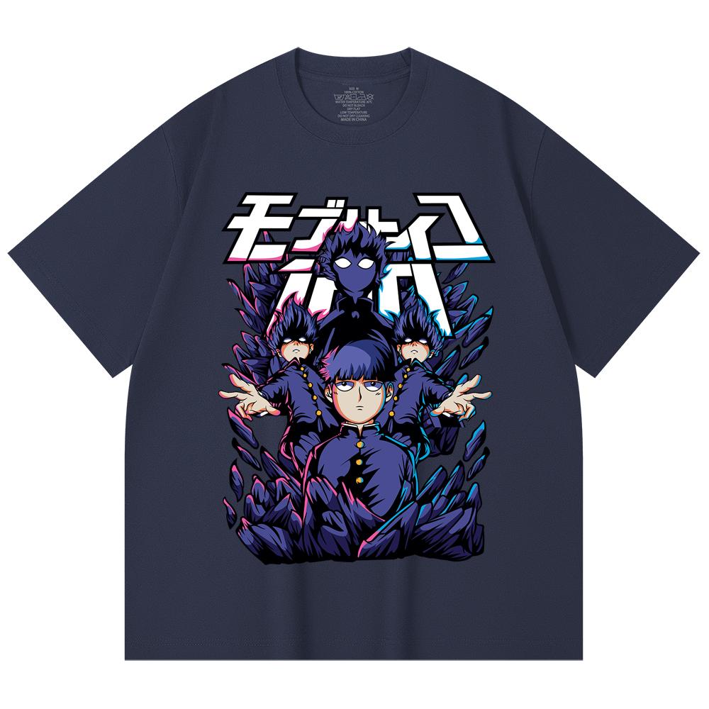 230 Gsm 100% Cotton Mob Psycho 100 V1 Shiego Print Unisex Heavy Cotton T Shirt