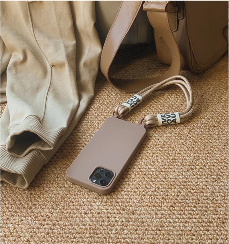 Ремешок через плечо, однотонный мягкий чехол для iPhone 13 MiNi 12 11 Pro Max XS XR X 8 7 Plus SE, стильный ремешок Ins, жидкий силиконовый чехол