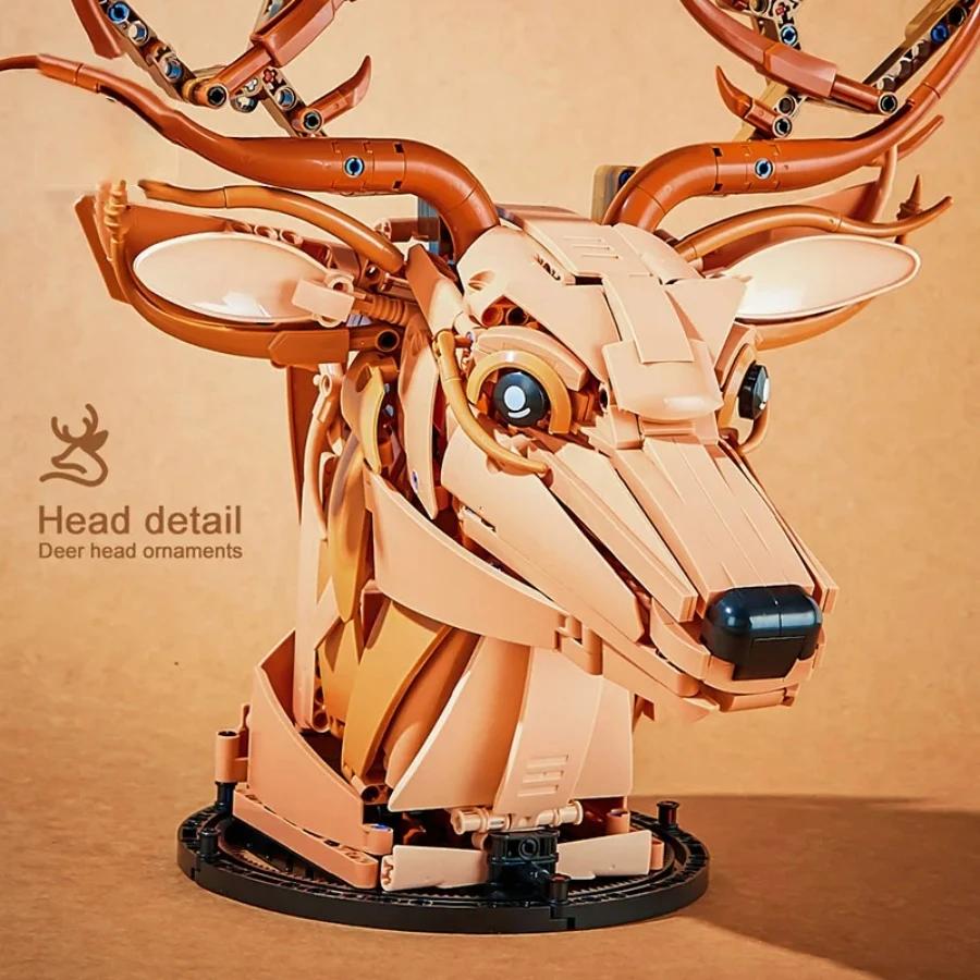 Creative Wildlife Deer Building Kit MOC Assembly Bricks Desktop Collectible Models Birthday Christmas Gifts for Kids 1017pcs