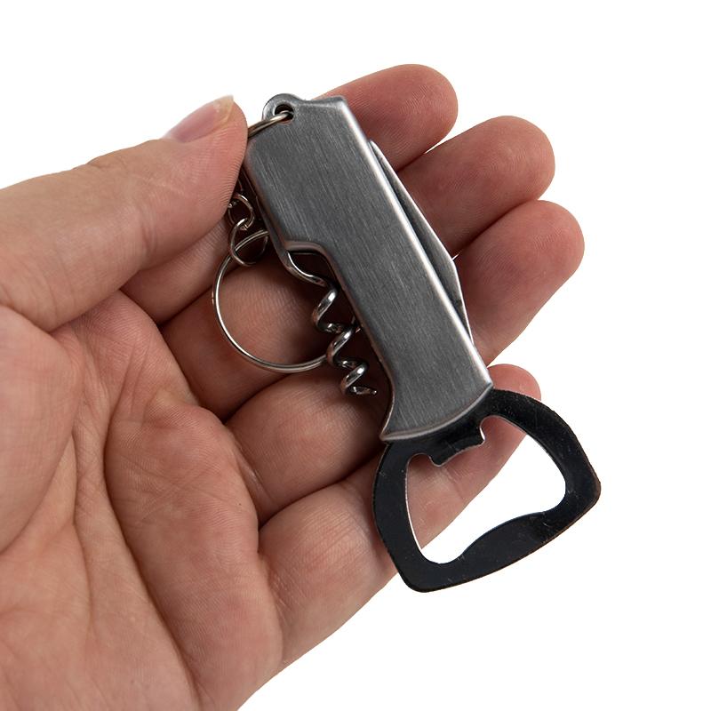 Portable Wine Beer Bottle Opener Keychain Stainles Steel Multifunctionial Opener