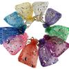 100PCS Stars & Moon Design Organza Sheer Gauze Element Jewelry Bags Tulle Fabric Wedding Gift Bags Sachet OrganzaGift Bag
