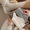 1 Pair Unisex Winter Socks Solid Color Mid-tube Anti-slip Thick Keep Warm Twisted Texture Sweat Absorption Floor Socks Daily Wear Various Occasions
