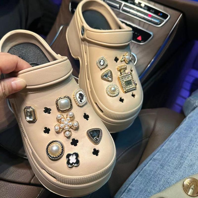 Роскошный дизайнерский брелок для обуви Crocs DIY Baroque Pearl Diamond Shoes Decoration Buckle для Croc Charms Hole Shoes Accessories