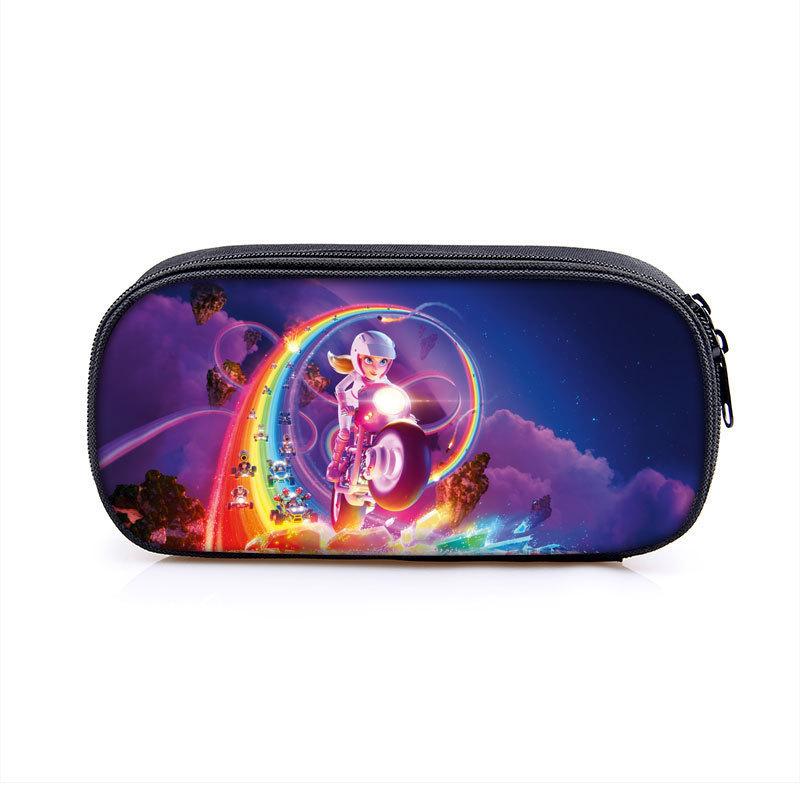 Animation Peripheral Single-layer Children's Pencil Bag Vertical Square Polyester Student Stationery Pencil Bag