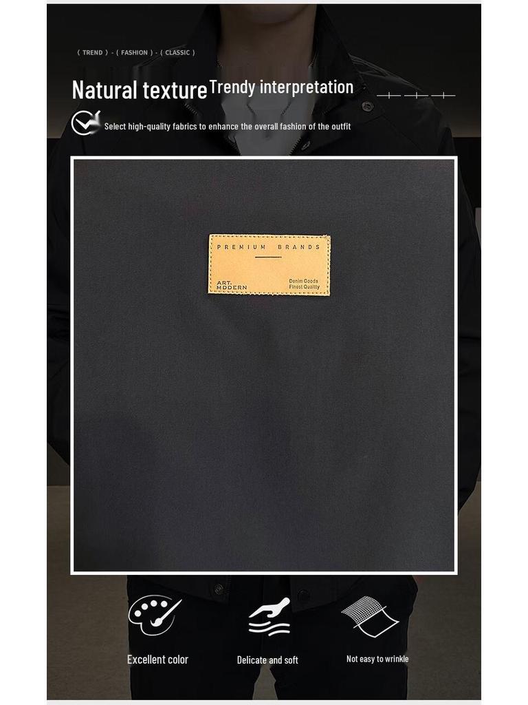 Pierre Cardin Men's Stand Collar Casual Jacket