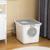 Cat Litter Box, 2-Way Cat Litter Box, incl. Litter Scoop, White + Grey