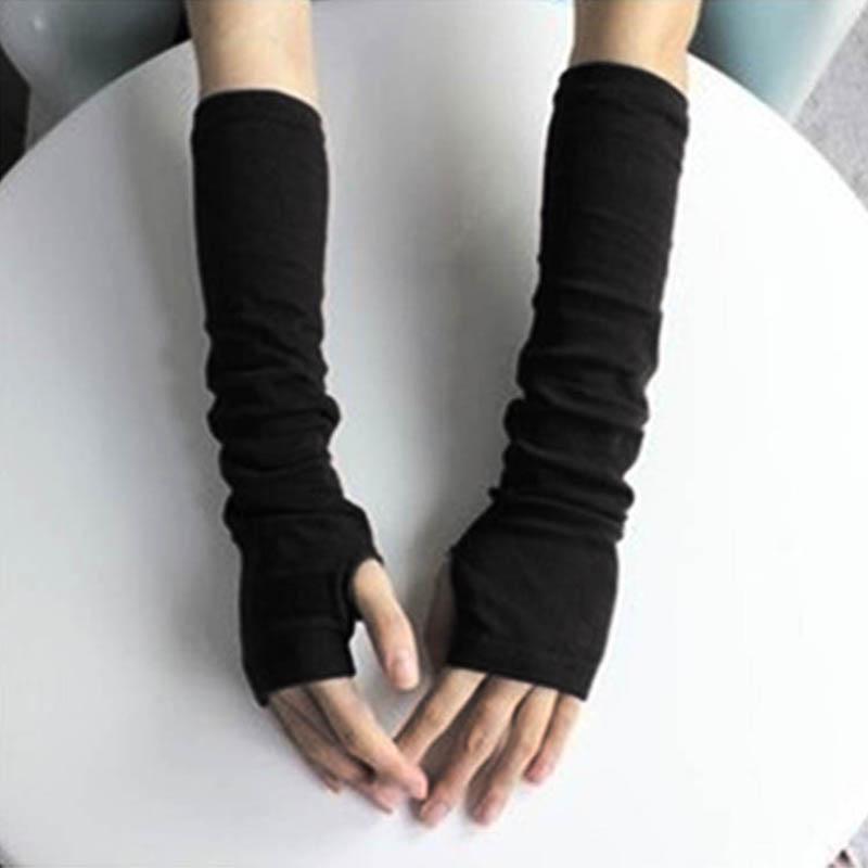 1 шт. модные женские зимние вязаные перчатки зимние утеплители для рук перчатки без пальцев длинные перчатки