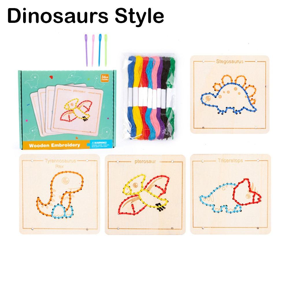 Reusable Threading Painting Toys Colorful Sensory Thread Toy Gifts Threading Board Puzzle Games