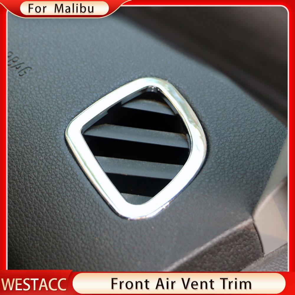 2 шт./компл. ABS хромированная передняя наклейка для автомобиля с кондиционером, вентиляционная розетка переменного тока для Chevrolet Chevy Malibu 2012 2013 2014 2015