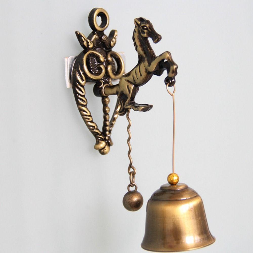 Decoration Attract Wealth Horse Mascot Metal Bell Wall Hanging Ornaments Animal Doorbell Wind Chime
