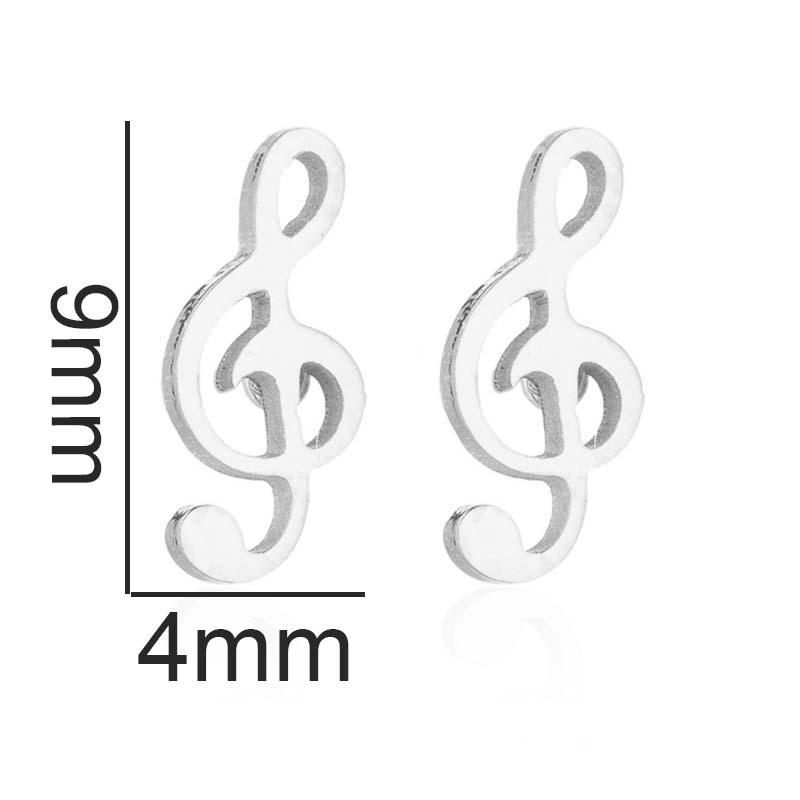 Women's Stainless Steel Halloween Spider Earrings with Geometric Star and Musical Note Patterns