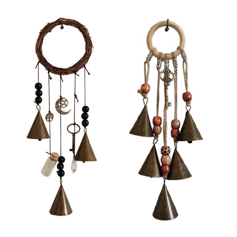 Witch Bells Outdoor Metal Wind Chimes Yard Garden Hanging Ornament Magical Wind Chimes Witch Bells Protection For Door Knob Hang