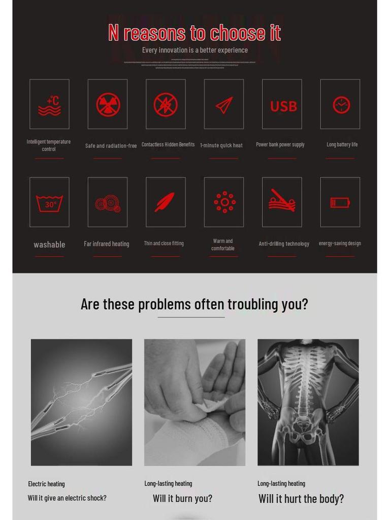 Men's Graphene USB Heated Vest with Stand-Up Collar - Nine-Zone Smart Heating