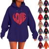 Women's Loose Comfortable Casual Fashionable Love Printed Long Sleeved Sweatshirt