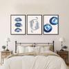 Set of 3 Trendy Cheetah Wall Art Funky Navy Blue Kiss Lips wall decoration pictures Retro Lucky 8 Ball Leopard Pattern Poster prints for Girls
