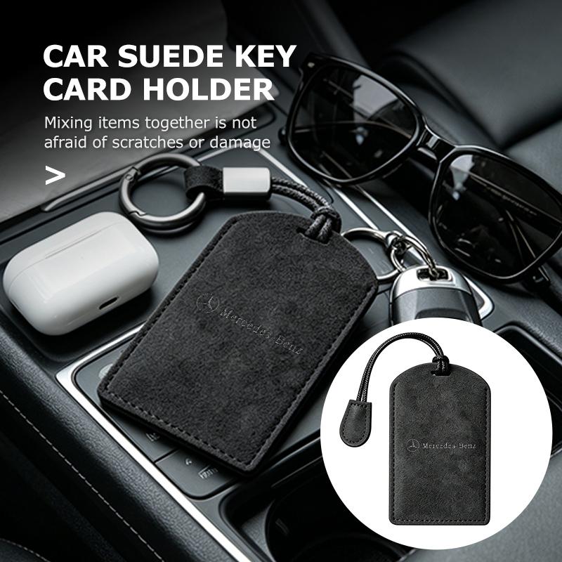 AAVT1 Suede Car NFC Card Key Case Cover Key Bag Shell Holder Protection Fob For Benz CLS SLK Sport ML C200 C260 C300 W205 CITAN VITO