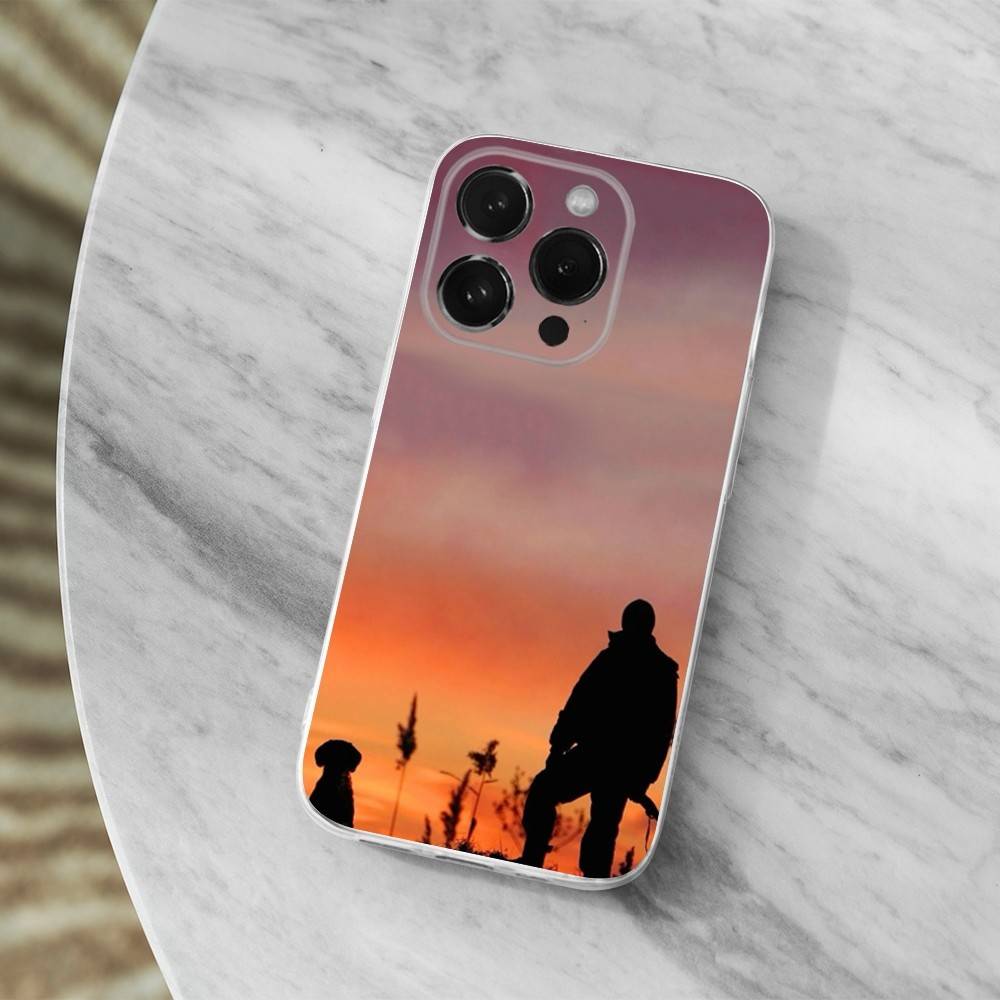 Hunter Dog For iPhone 12,Mini,16,X,17,Plus,11,Max,13,XR,15,Pro,14,SE,XS,Transparent Soft Cover Case