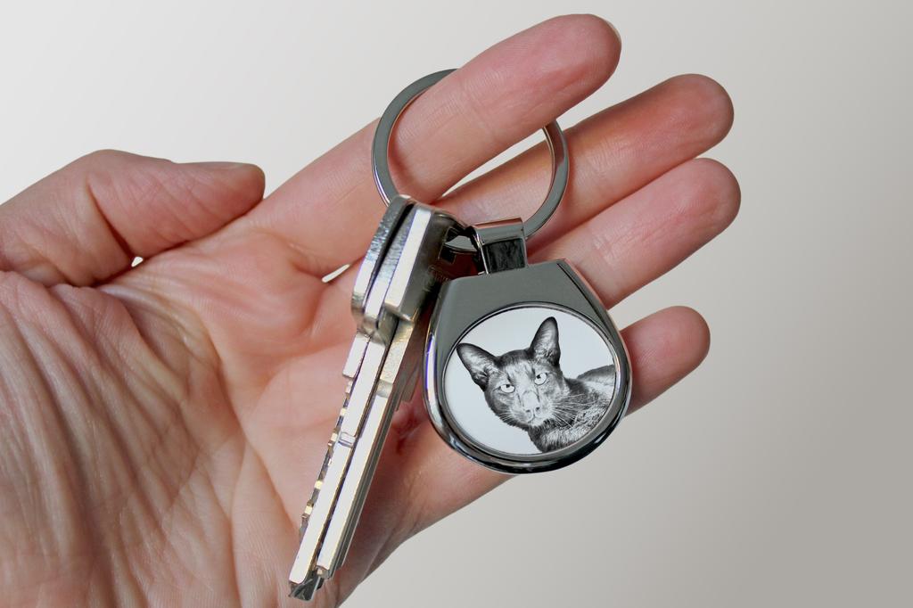Havana Brown Cat - Keychain with a Cat, Keychain with a Print, Personalized Pendant from the Art-Dog Brand