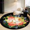 Элегантный 3D ковер в стиле ретро с большим цветком, круглый коврик для стула, классический коврик для журнального столика, ковер для прихожей, украшение в европейском стиле, прикроватный ковер