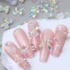 30pcs Aurora Mixed Resin Nail Charms 3D Ribbon Flower Bear Butterfly Nail Rhinestone Decoration Parts DIY Manicure Supplies