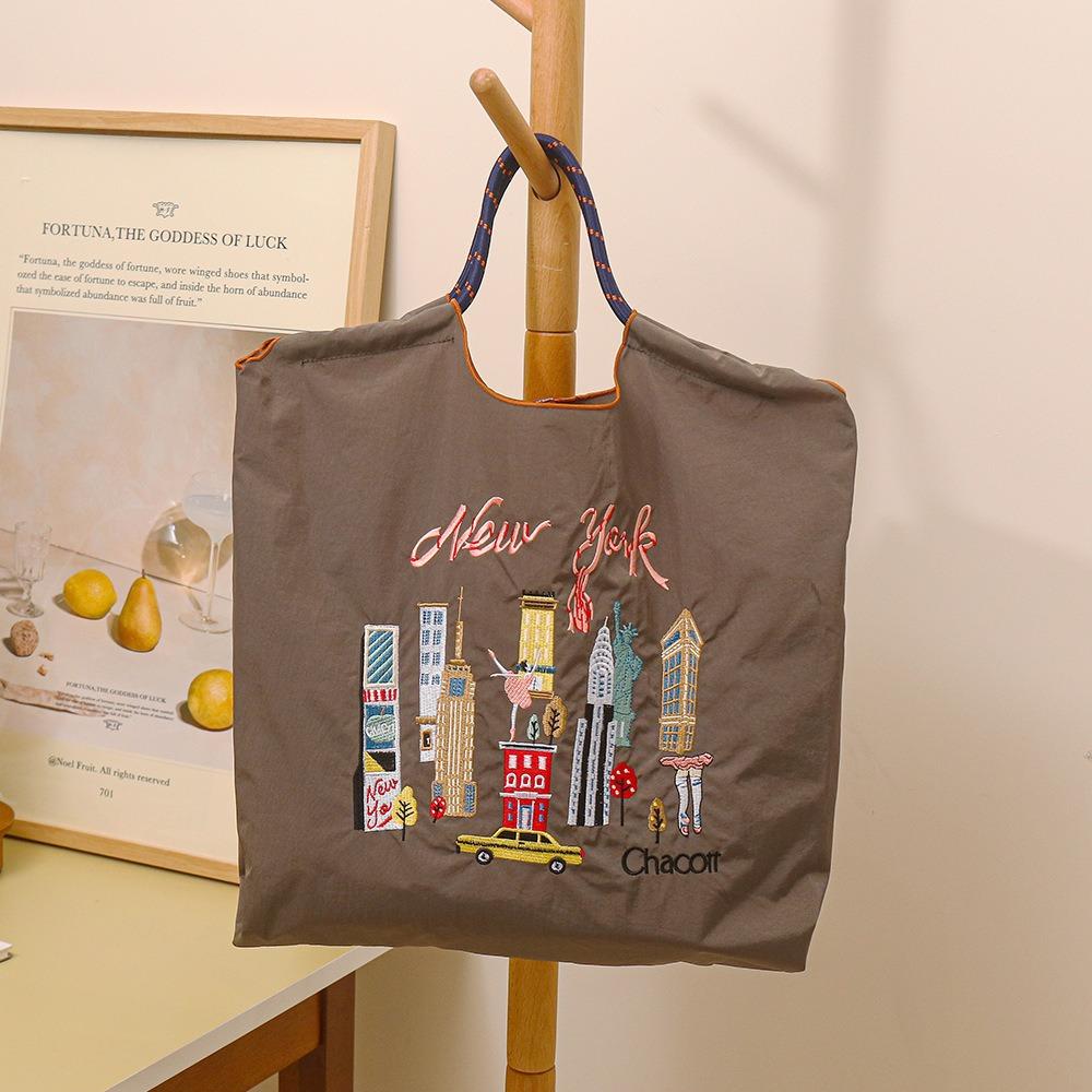 Embroidery Shopping Bag Women'S Fashion Niche Large Capacity Shoulder Bag Tide