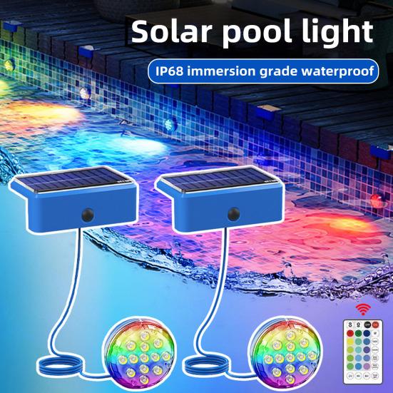 Подводный солнечный светильник для бассейна с дистанционным управлением IP68 водонепроницаемый светильник для бассейна RGB меняющий цвет светильник для надземного бассейна пруд