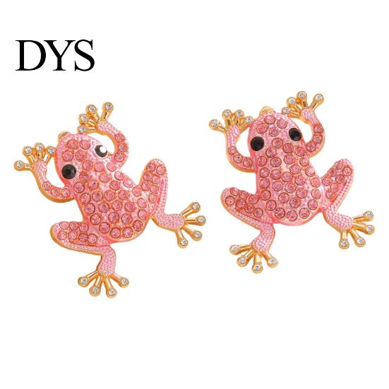 Jewelry Frog for Women, Rhinestone Stud Earrings, Sparkly Cute Sweet Cool Accessories Animal Brooch Pin, Vintage Boho Summer Beach Vacation Statement
