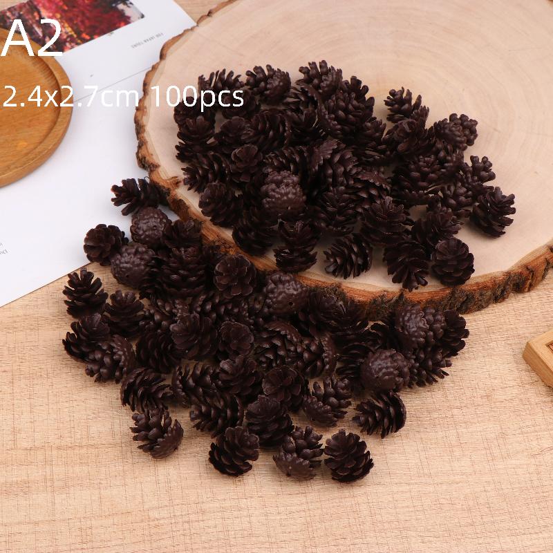 100 шт. Искусственные растения Искусственная сосновая шишка Рождество Для фестиваля Свадебная вечеринка Дом Подарок Навидад