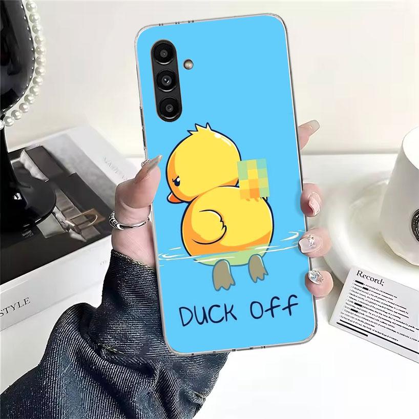 Забавный Милый Желтый Утенок Чехол Для Телефона Для Samsung Galaxy A13 A14 A15 A16 A17 A53 A54 A55 A56 A57 A33 A34 A35 A36 A37 A23 A24 A25
